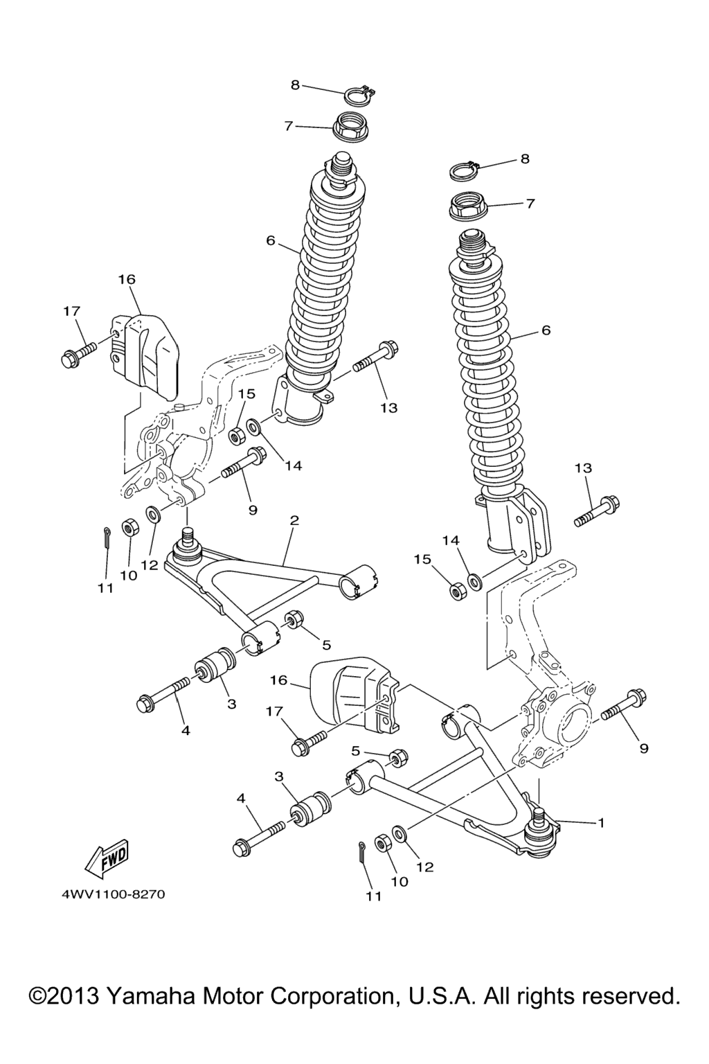 Схема узла Передняяsuspension Wheel