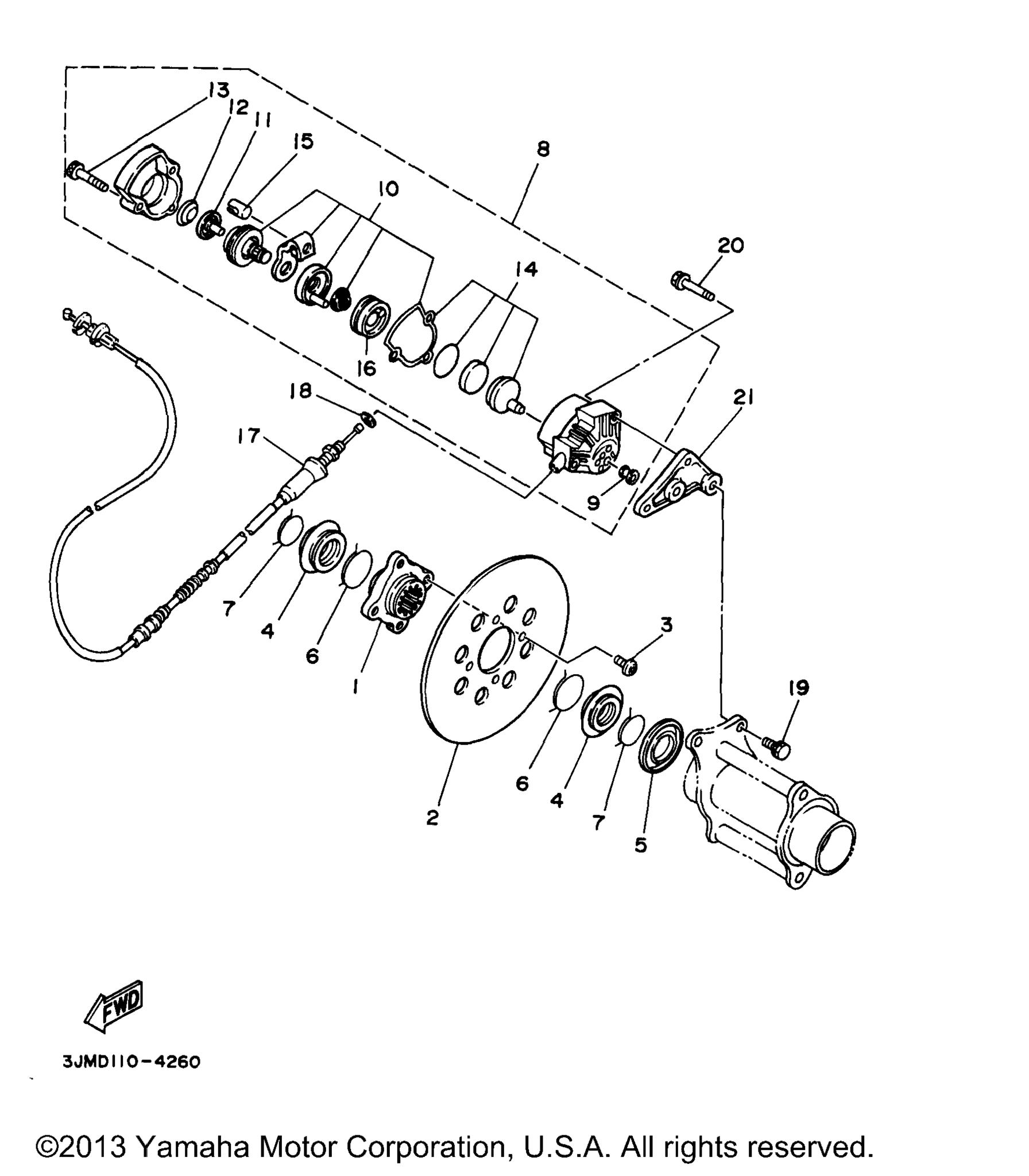 Схема узла Задний Тормозной Суппорт