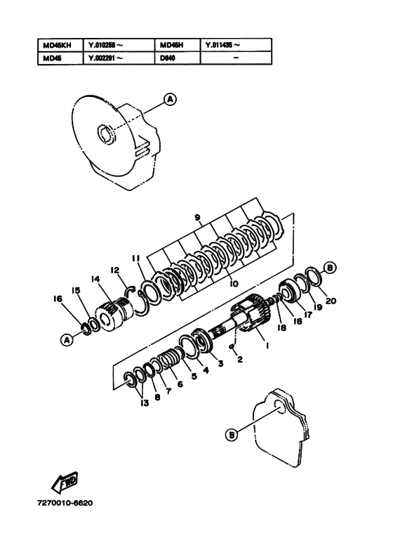 Схема узла Входной Вал (Hm9) Для Yamaha Md45Kh