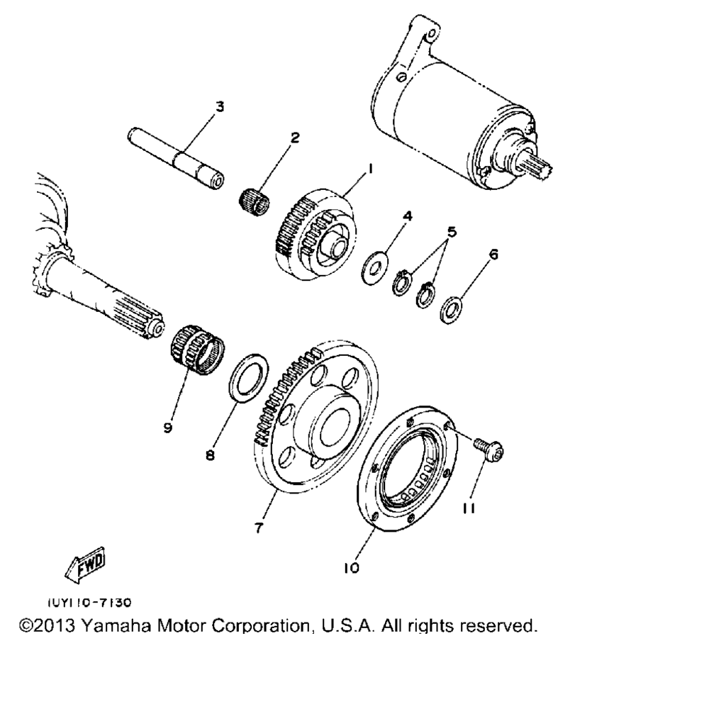 Схема узла Муфта Стартера