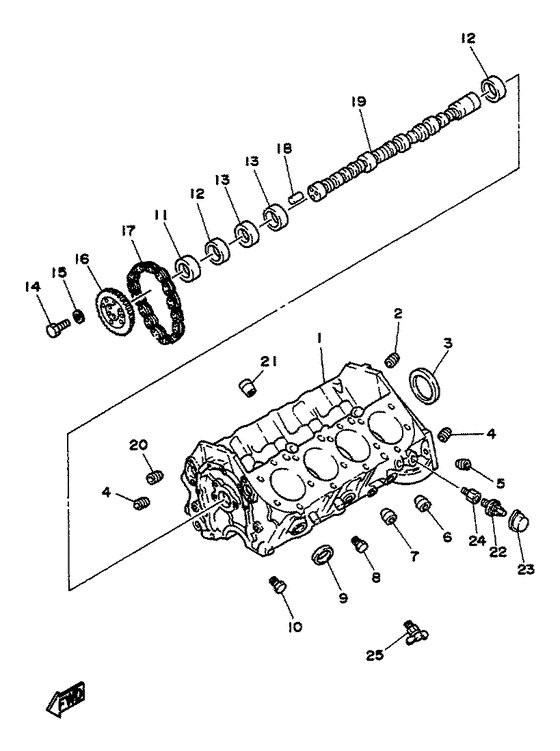Схема узла Cylinder. Camshaft Для Yamaha V8 - 7.4