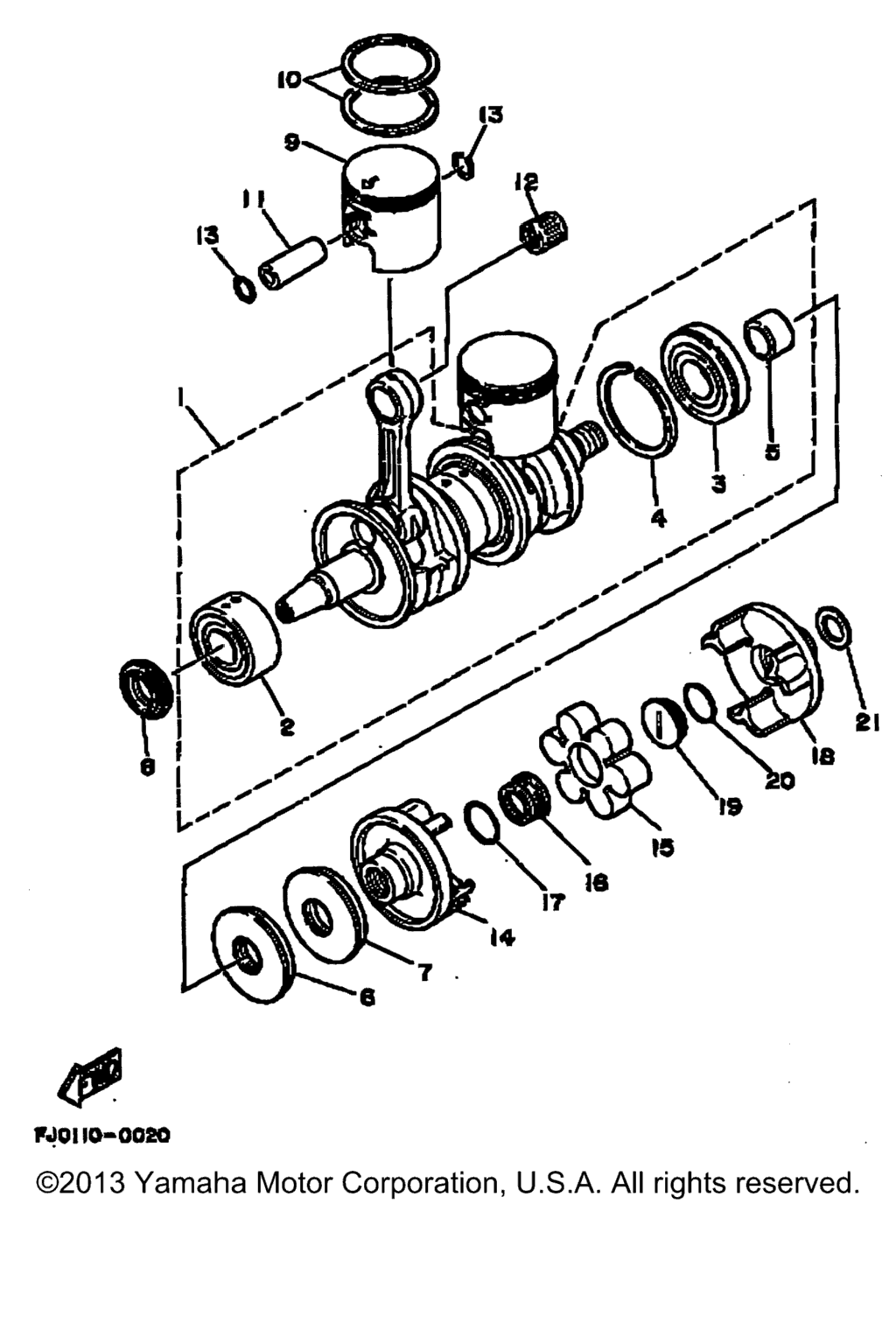 Схема узла Коленвал - Поршень