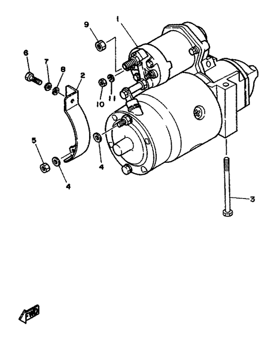 Схема узла Стартер Электрический Для Yamaha V8 5.0 Yems