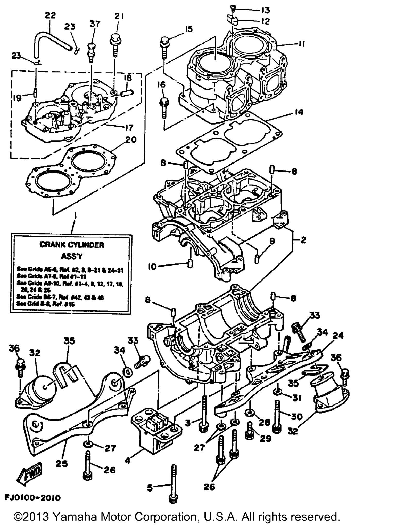 Схема узла Цилиндр - Корпус Картера