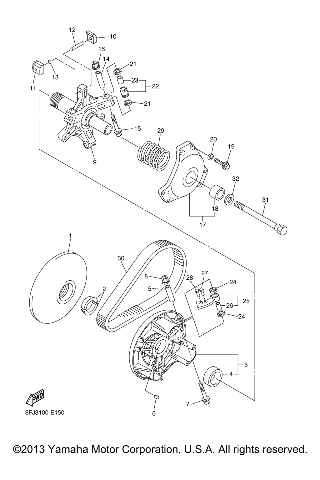 Схема узла Первичный Шкив