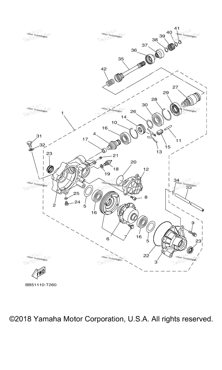 Схема узла Передний Дифференциал