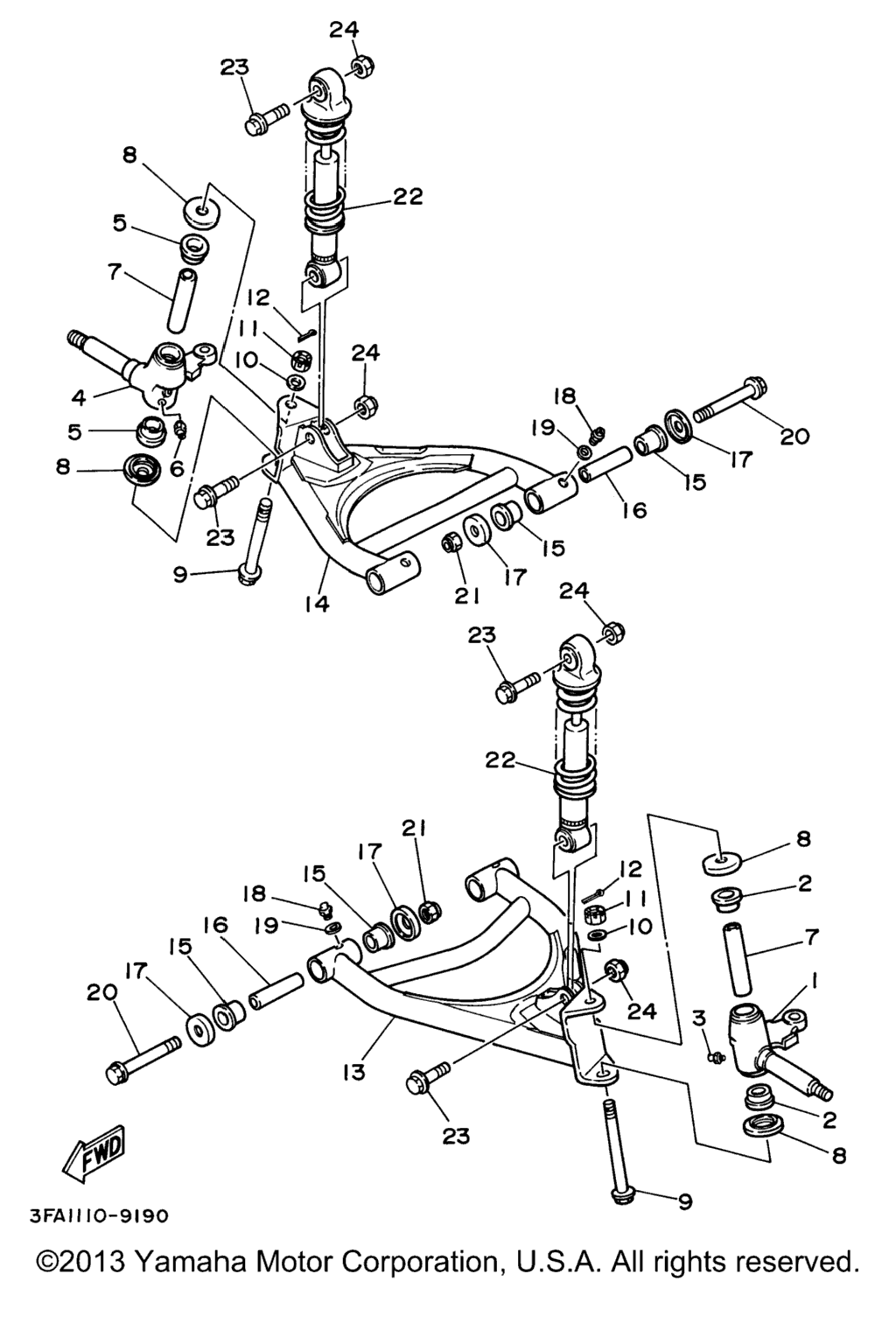 Схема узла Передняяsuspension Wheel
