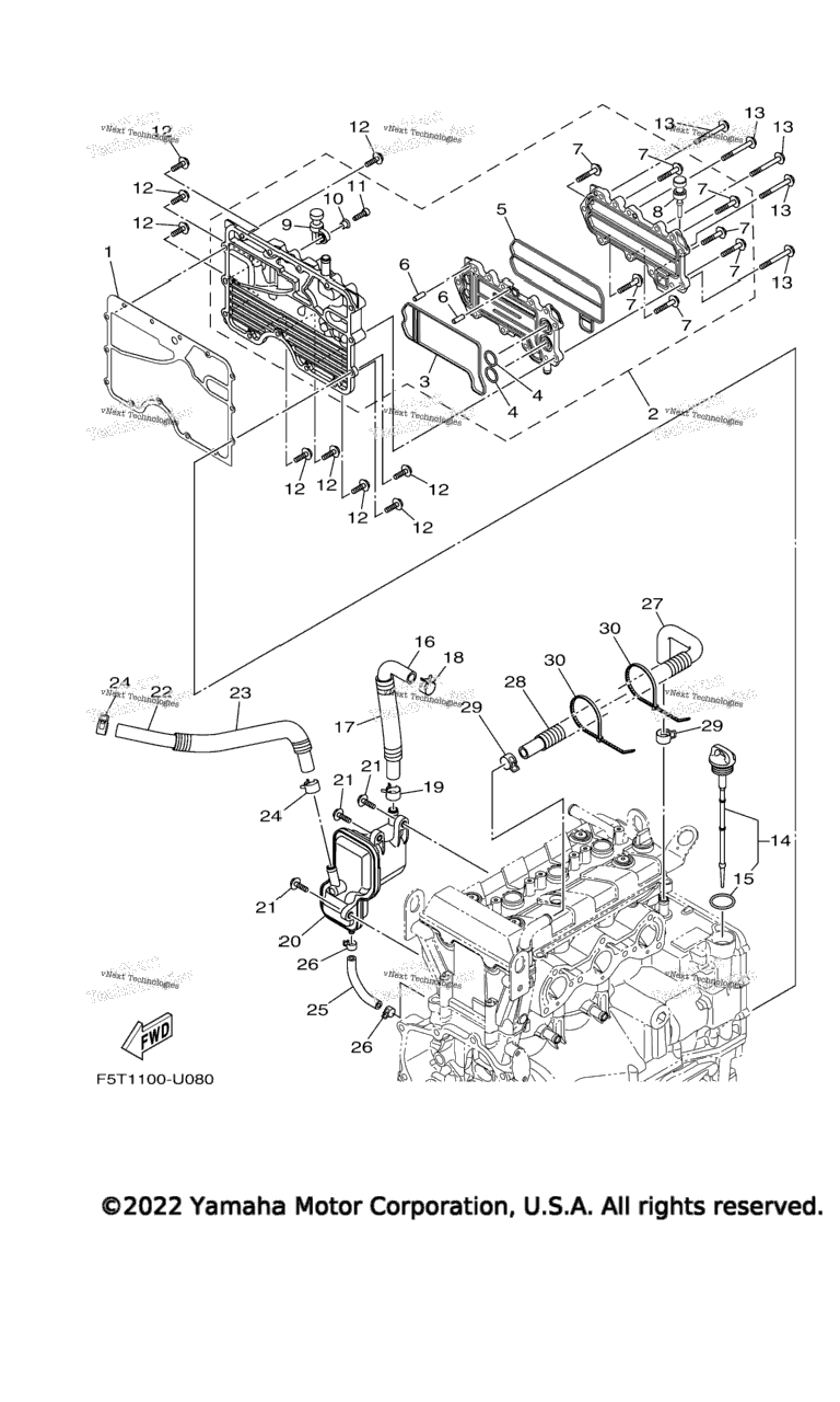Схема узла Масляный Радиатор