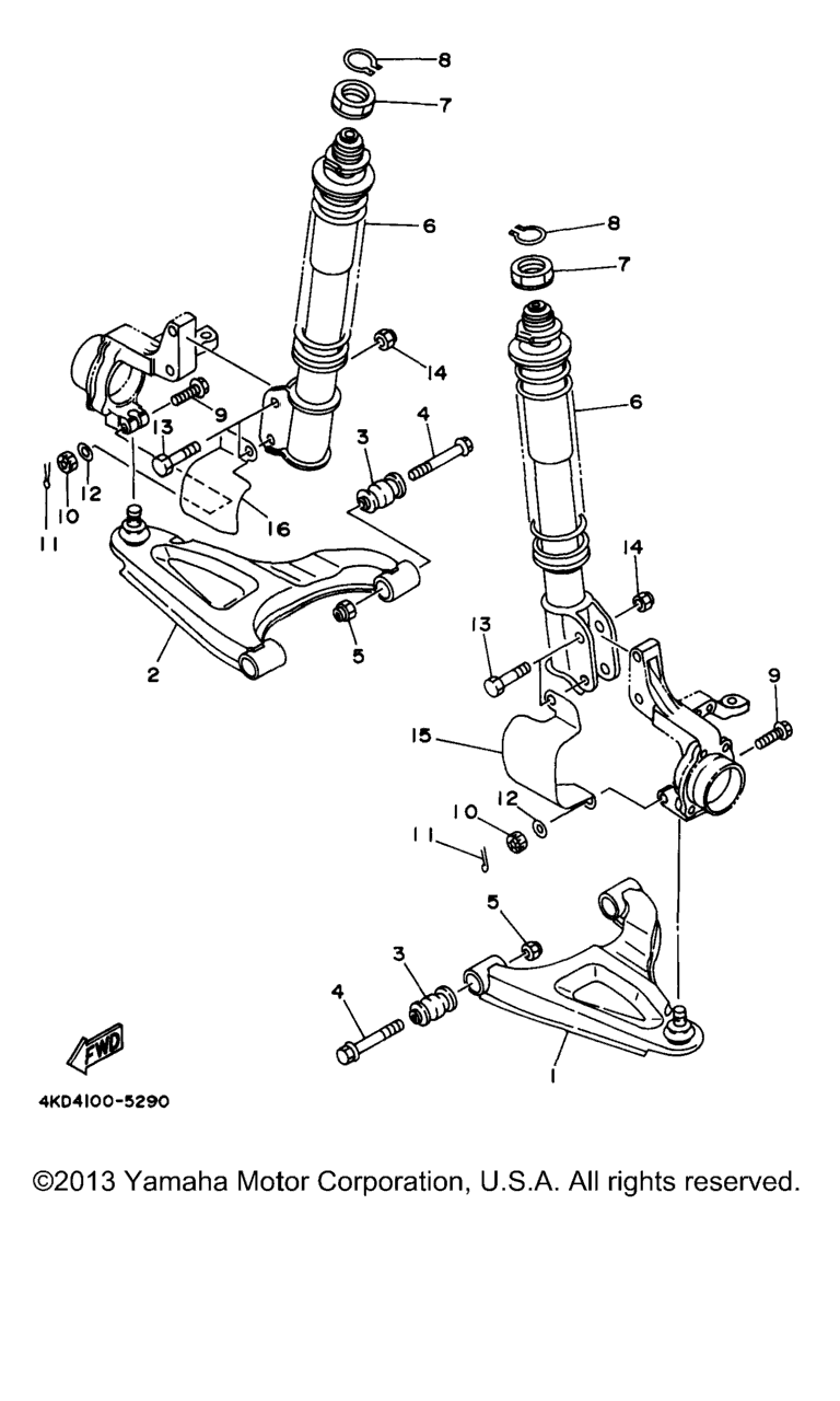 Схема узла Передняяsuspension Wheel