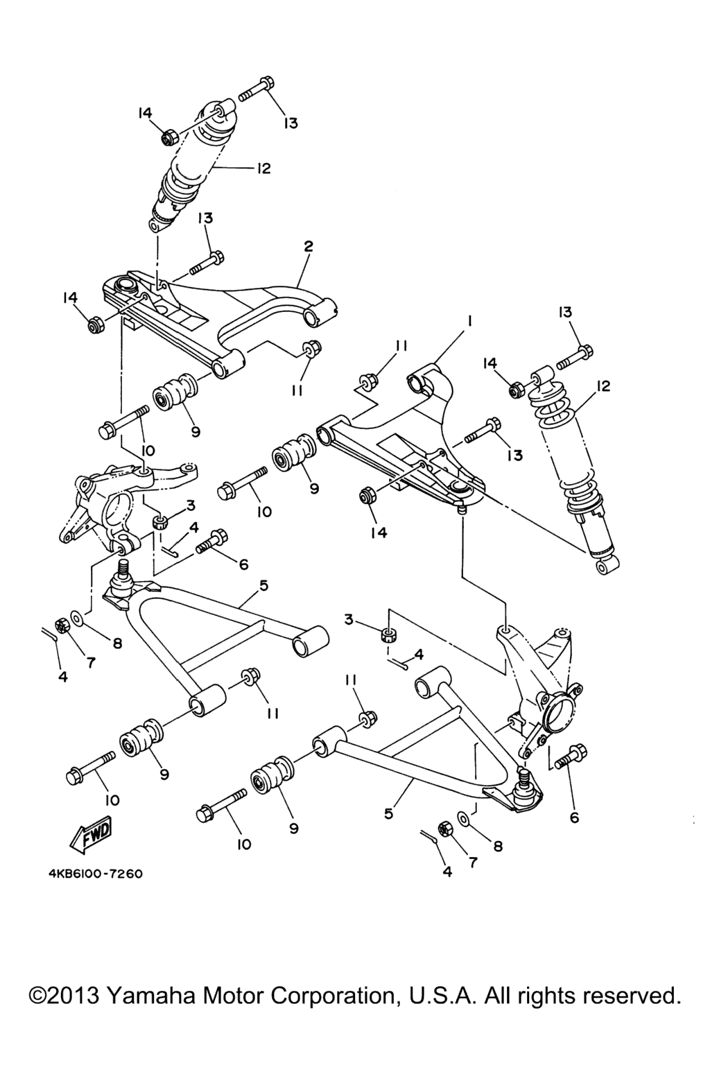 Схема узла Передняяsuspension Wheel