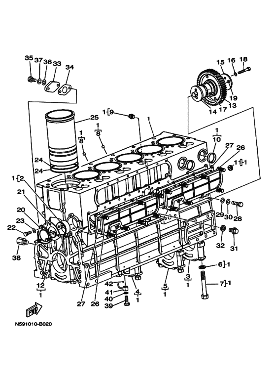 Схема узла Block Cylinder Для Yamaha Md730Kuh