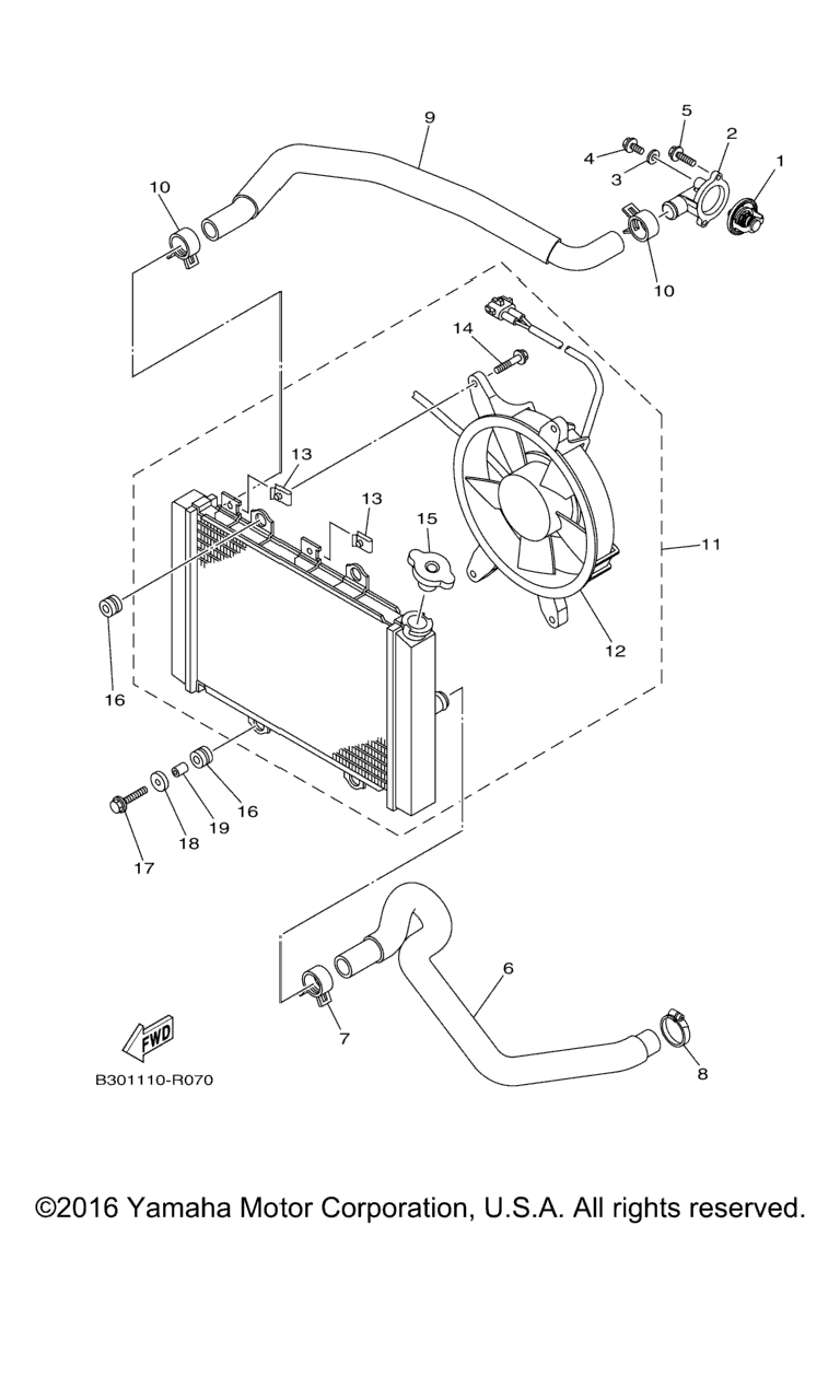 Схема узла Шланги Радиатора