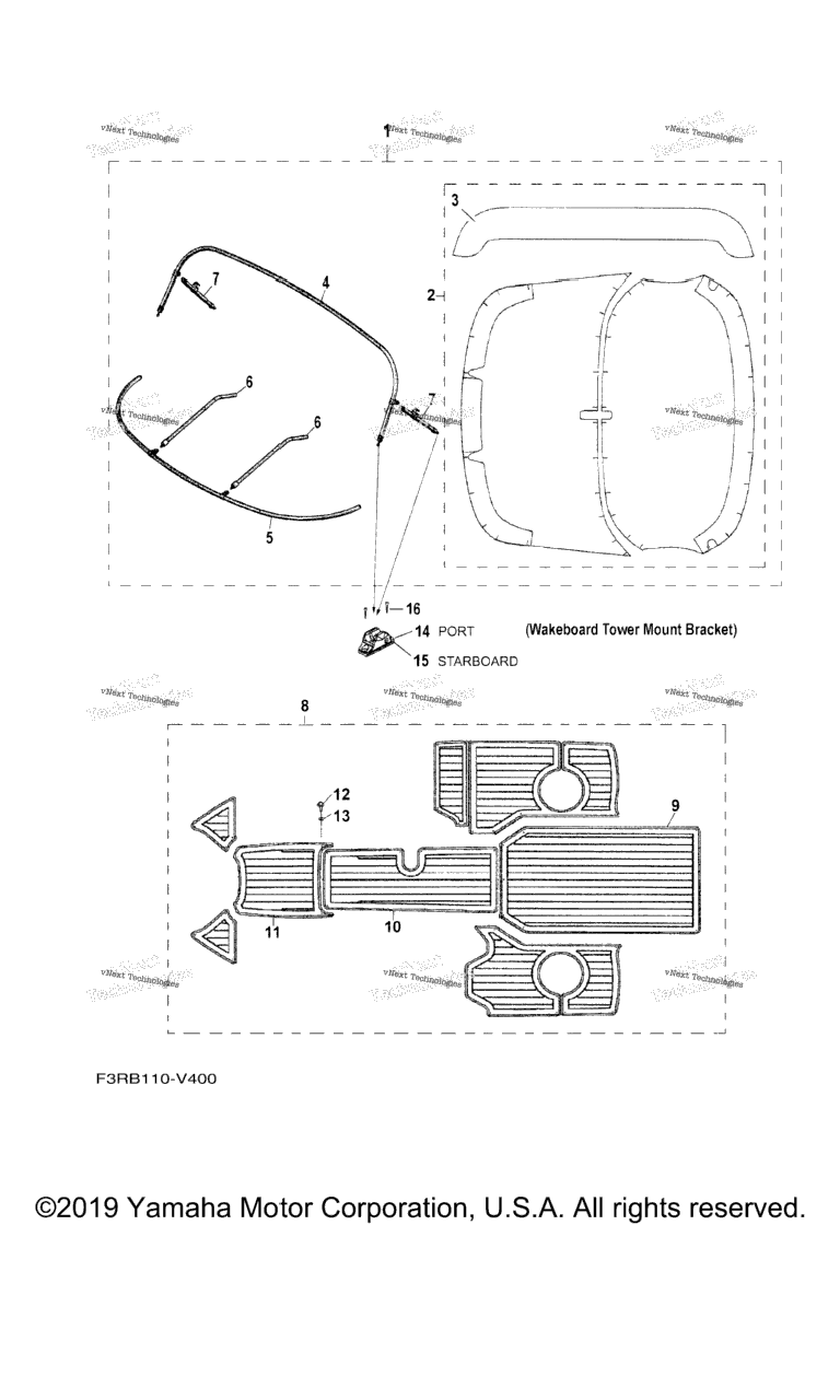 Схема узла Бимини Топы / Коврики