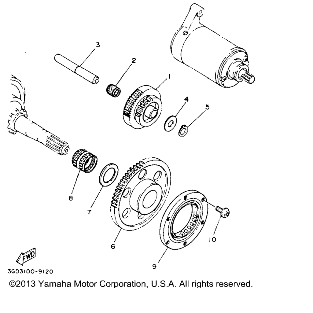 Схема узла Муфта Стартера