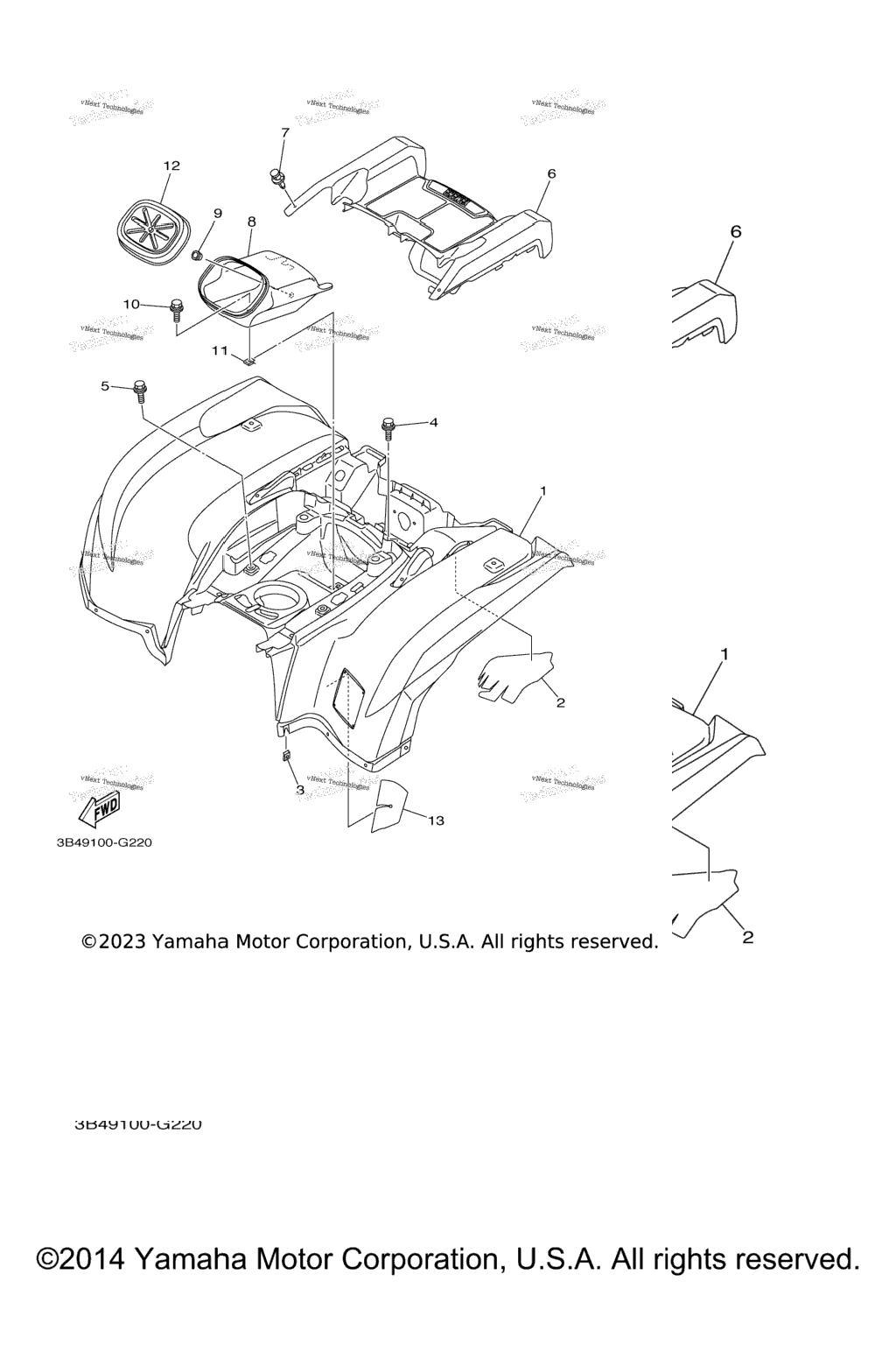 Схема узла Задний Крыло