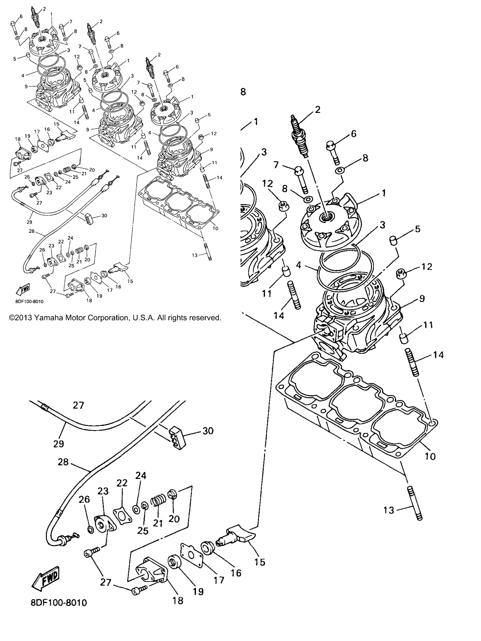Схема узла Головка Цилиндра