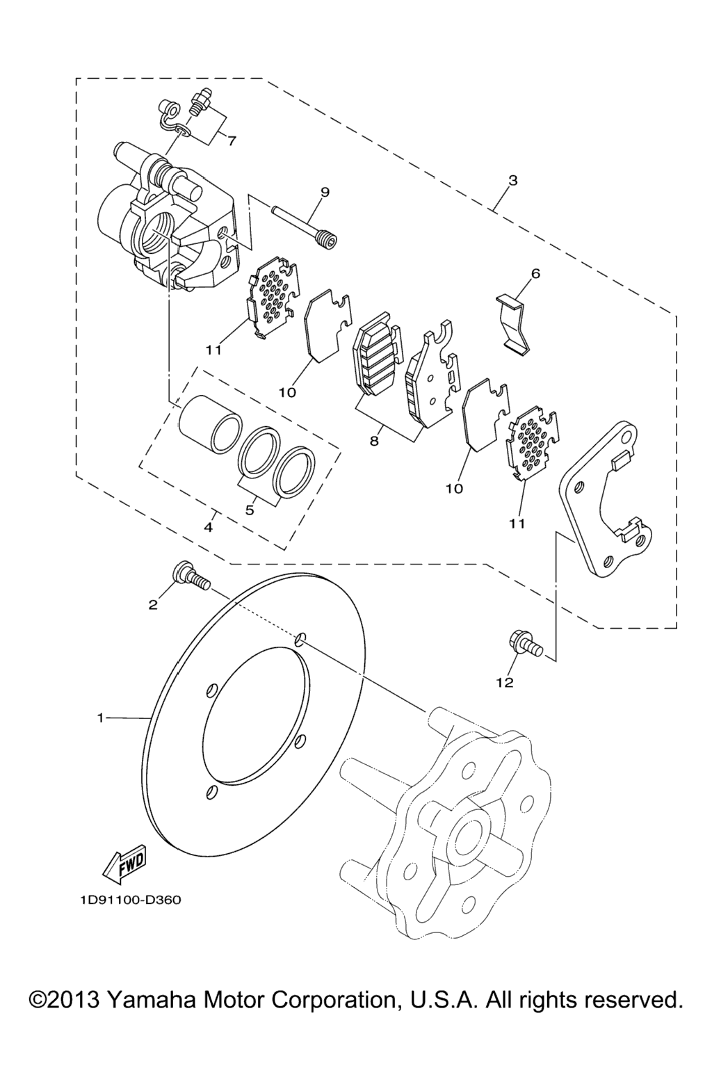 Схема узла Задний Тормозной Суппорт