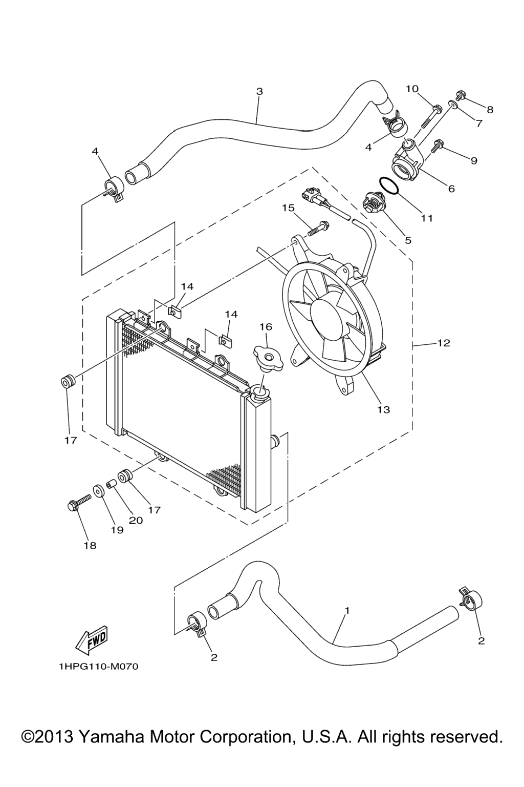 Схема узла Шланги Радиатора
