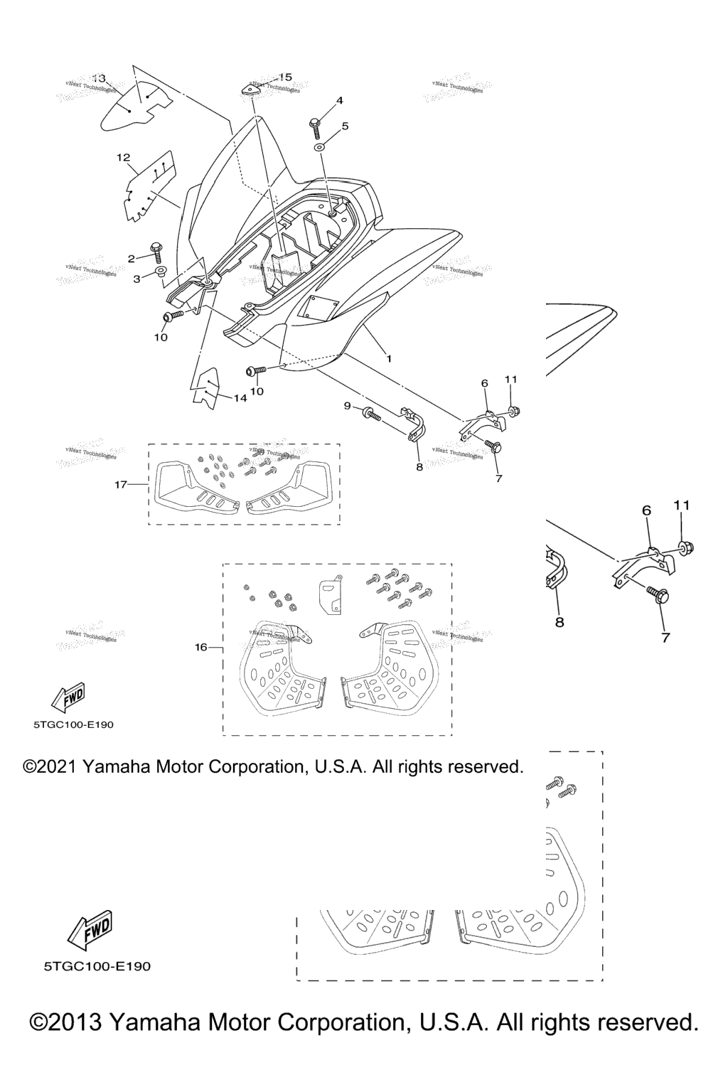 Схема узла Задние Брызговики В Ногах
