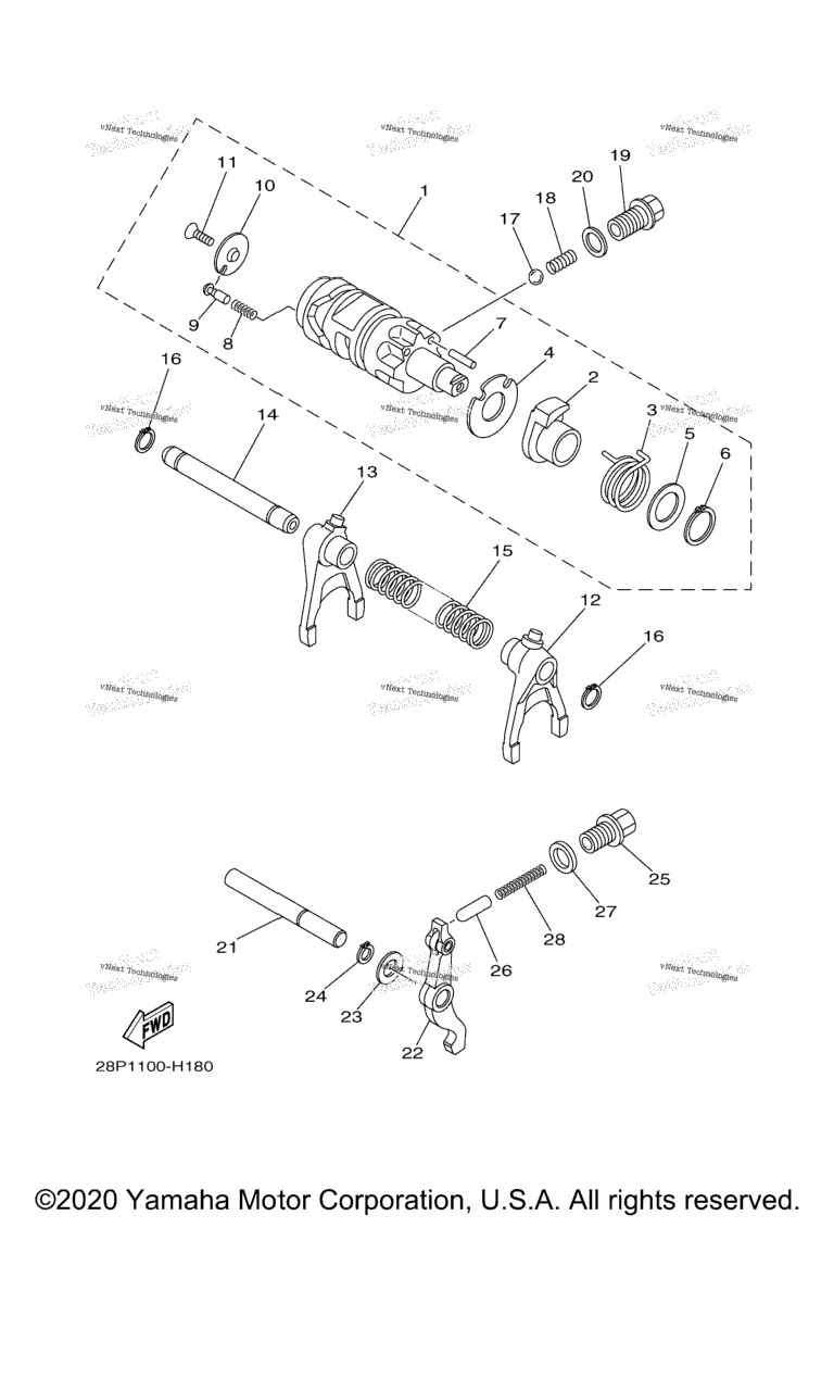 Схема узла Форк Переключателя Кулачка