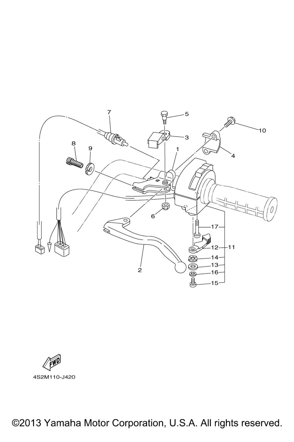 Схема узла Выключатель Рукоятки И Рычаг