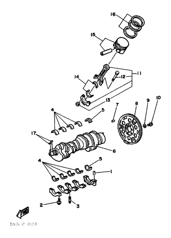Схема узла Crank. Piston Для Yamaha V8 5.0 Yems