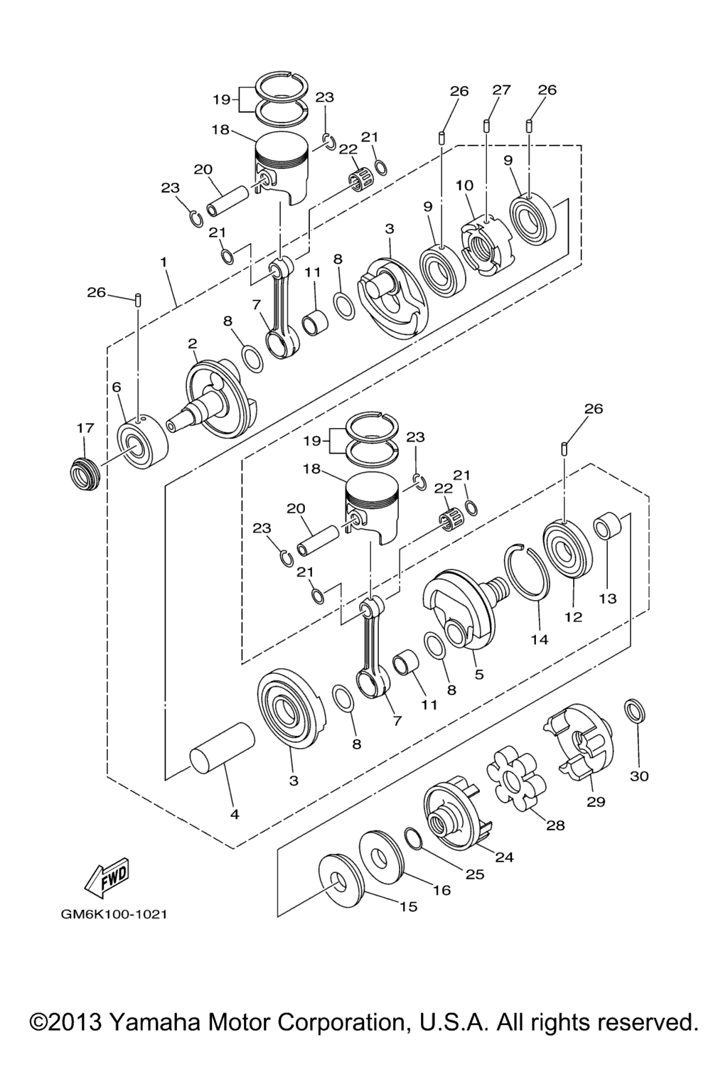 Схема узла Коленчатый Вал Поршень