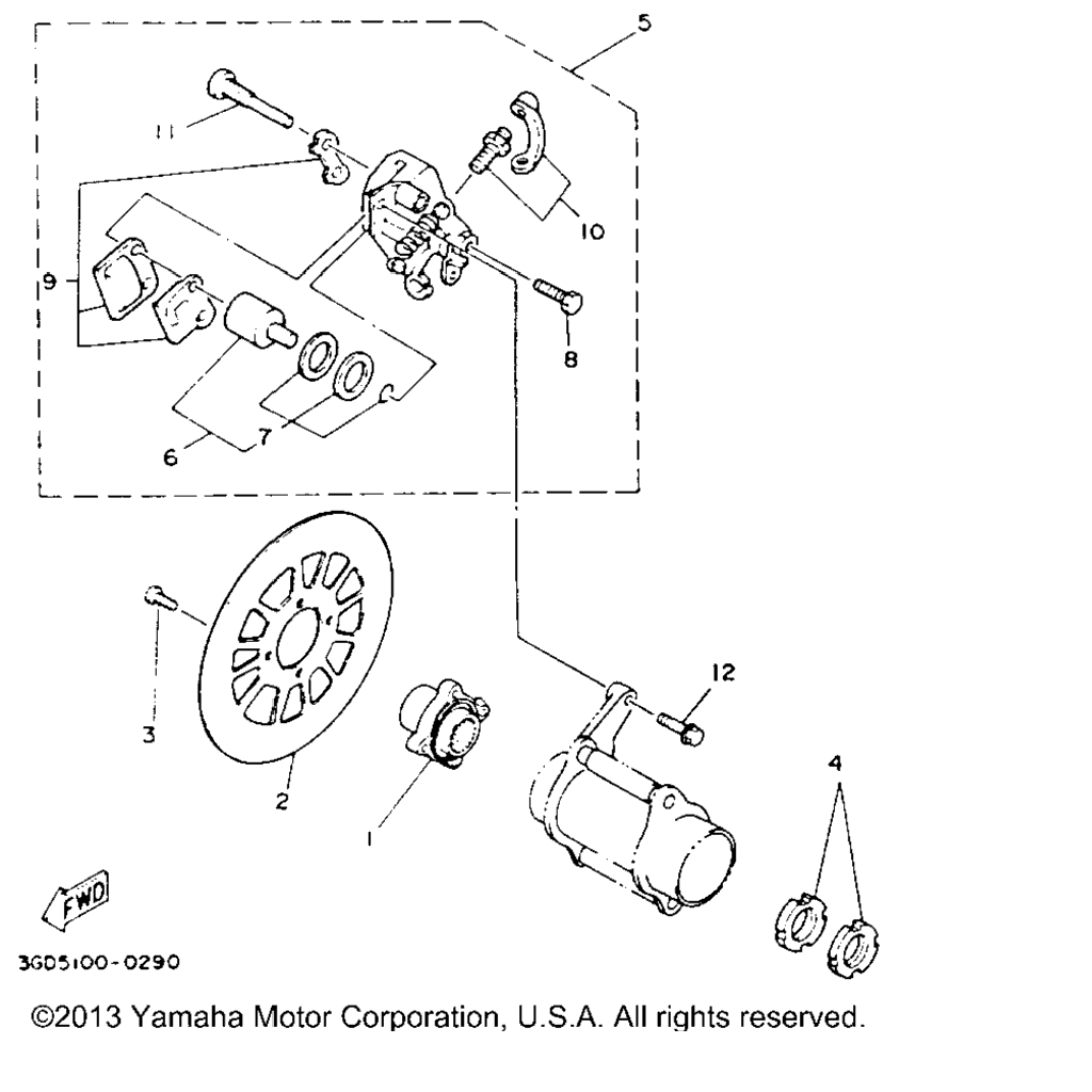 Схема узла Задний Тормозной Суппорт