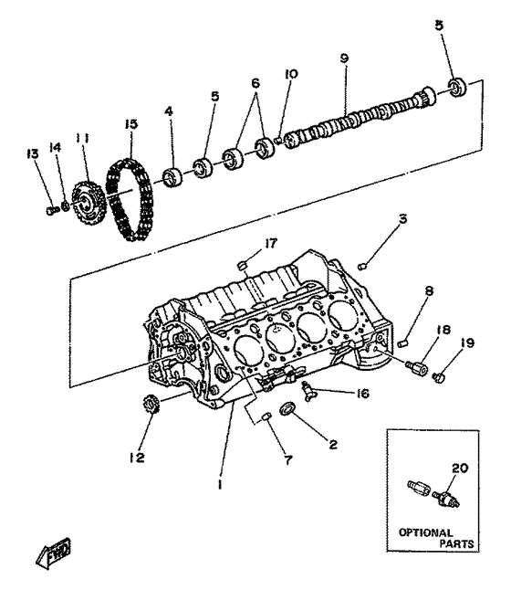 Схема узла Cylinder. Camshaft Для Yamaha V8 5.8