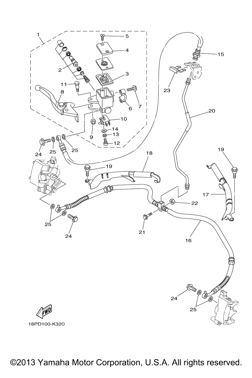 Схема узла Передний Главный Цилиндр