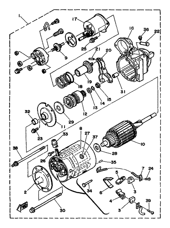 Схема узла Starter Assy Для Yamaha V8 5.8