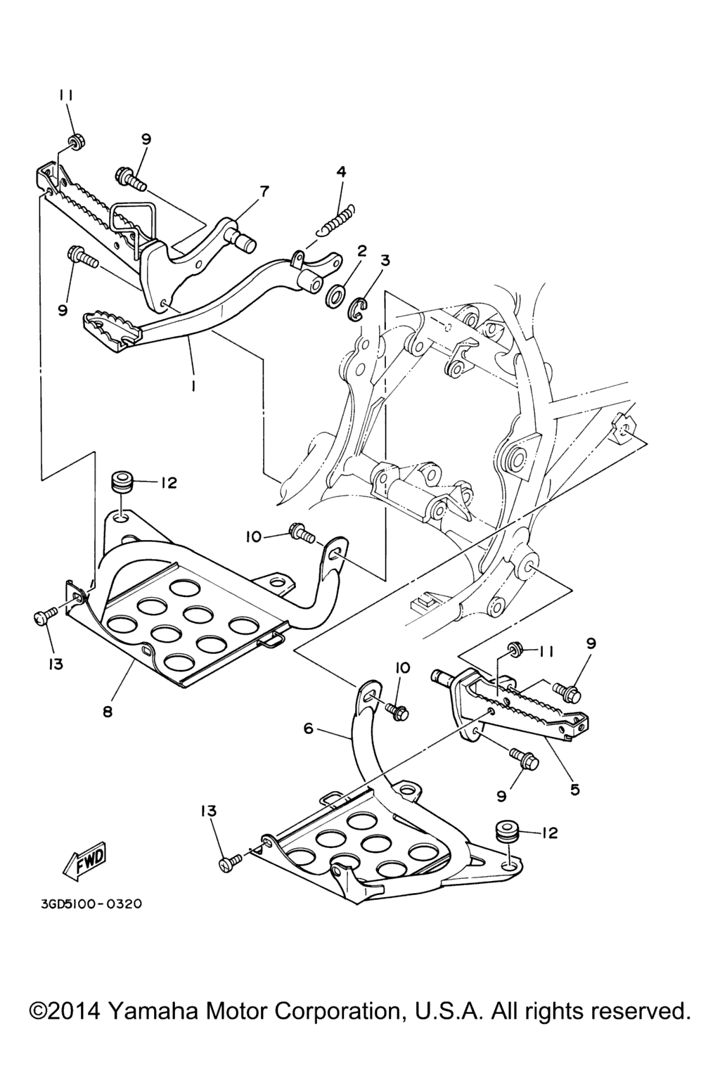 Схема узла Stand. Footrest