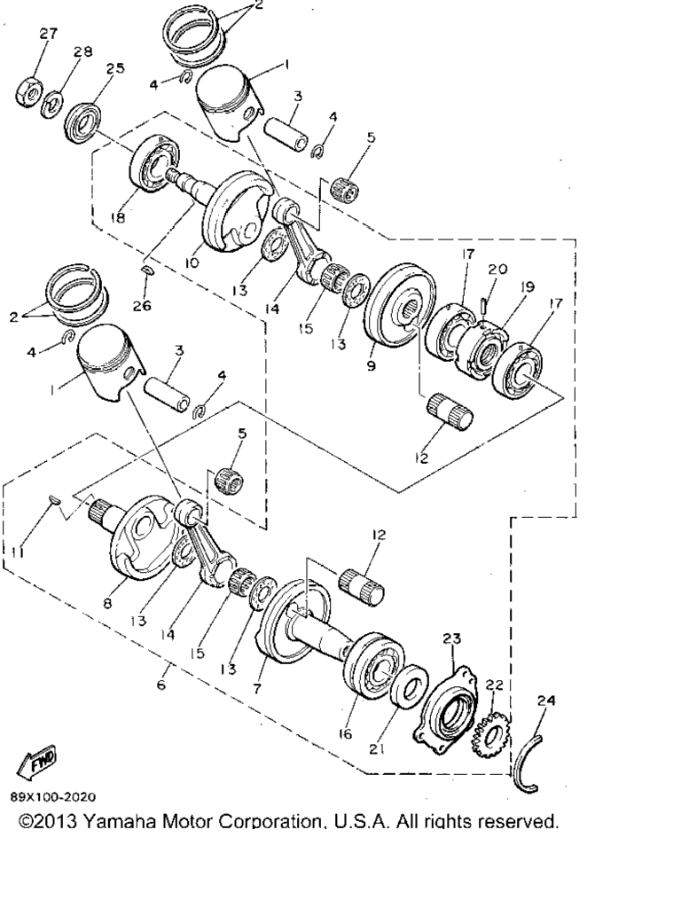 Схема узла Коленчатый Вал Поршень