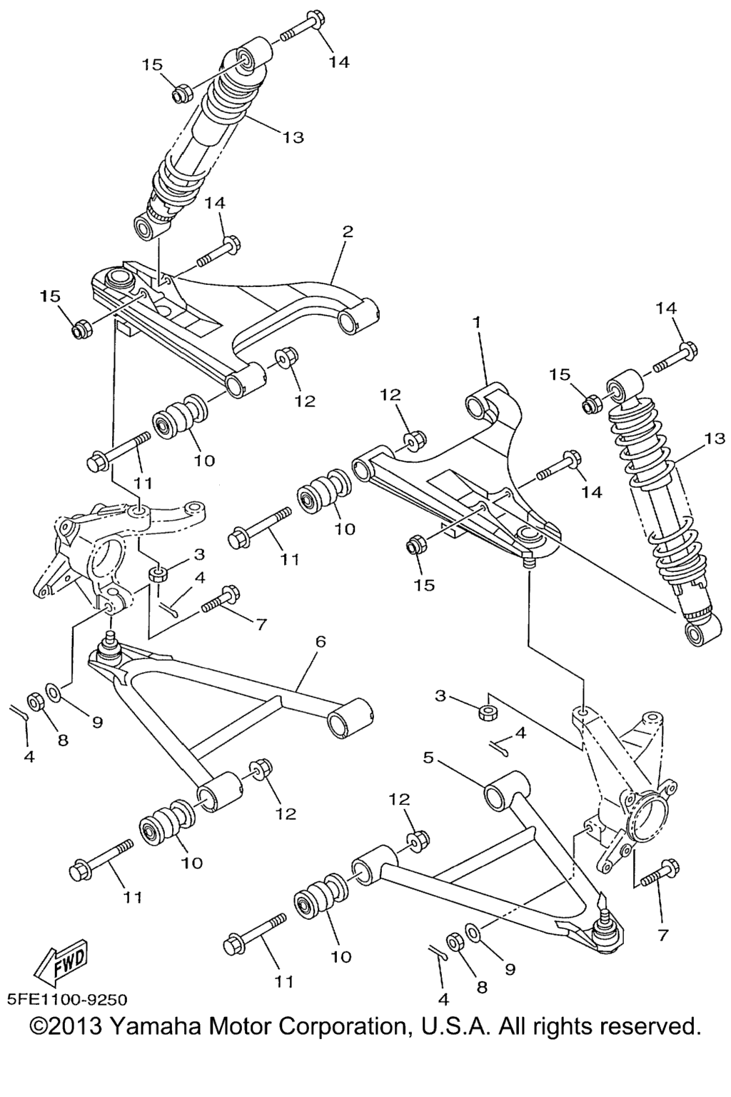 Схема узла Передняяsuspension Wheel