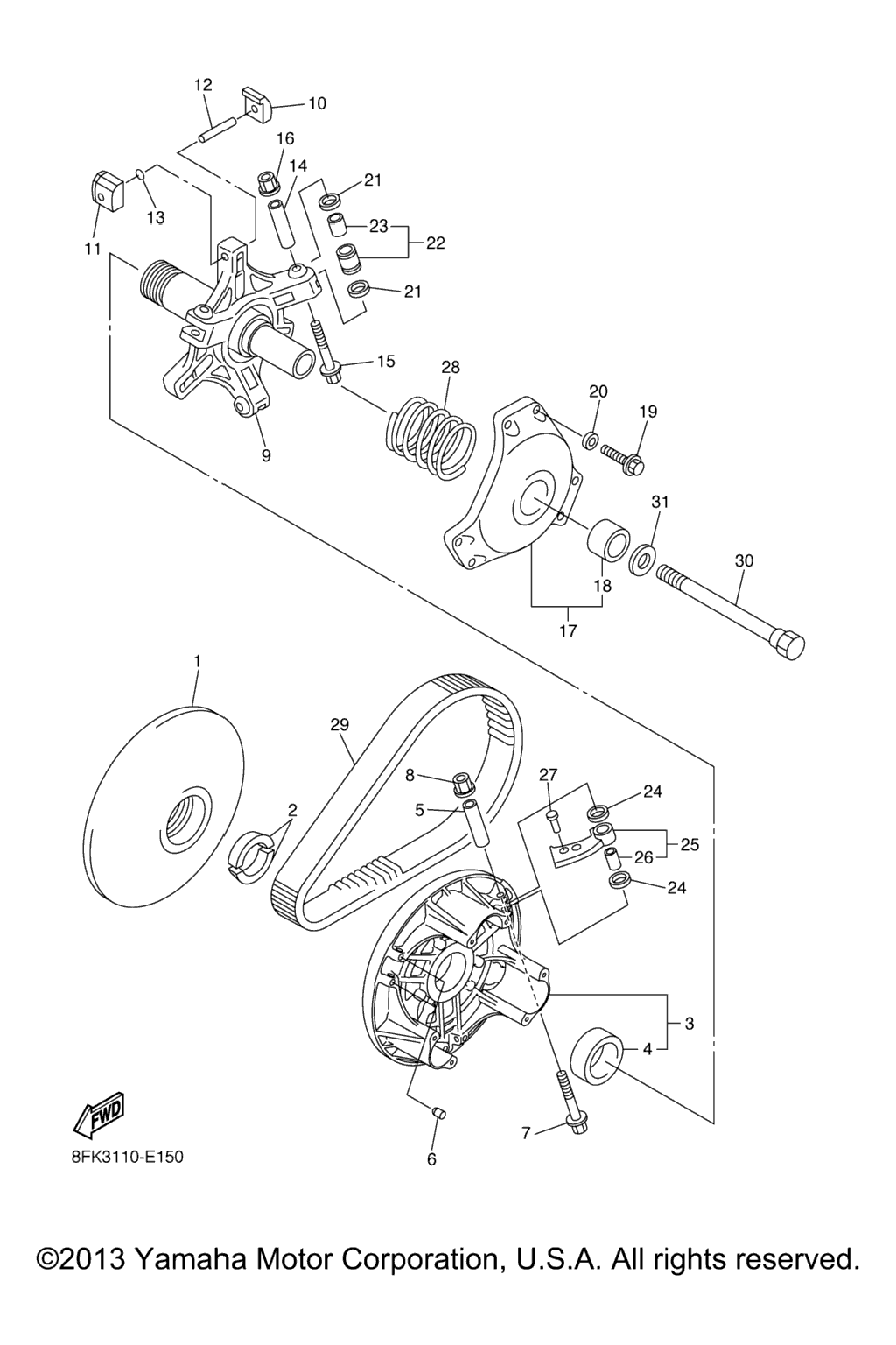 Схема узла Первичный Шкив