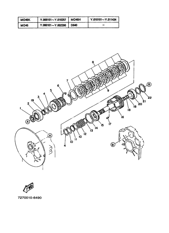 Схема узла Входной Вал (Hm5) Для Yamaha Md45K