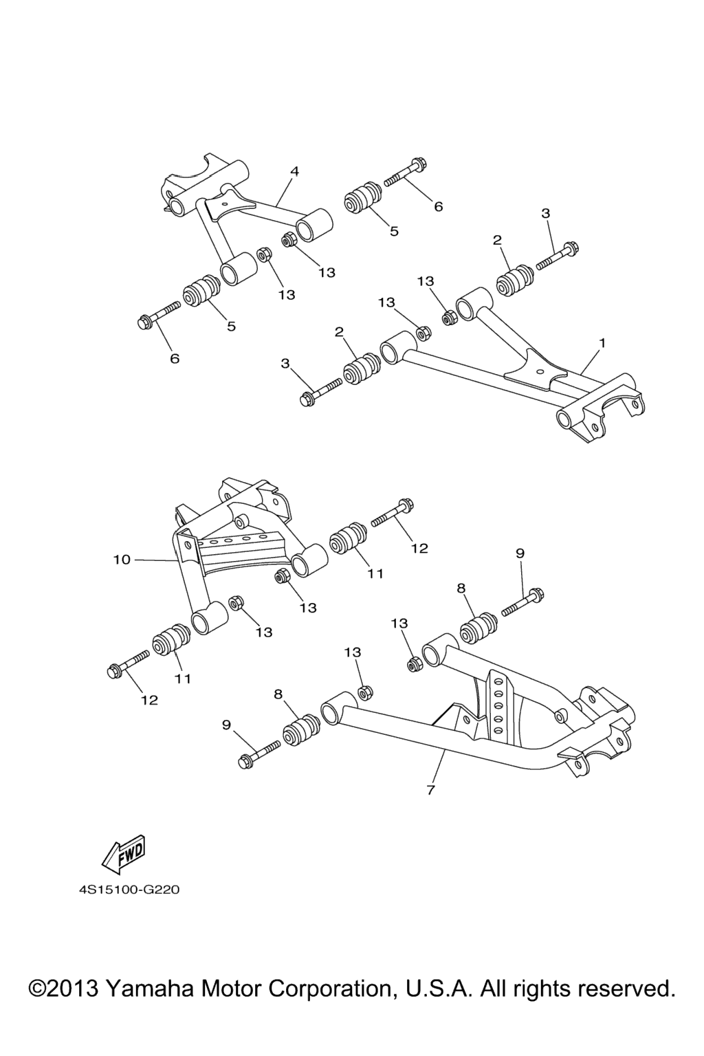 Схема узла Задний Рычаг