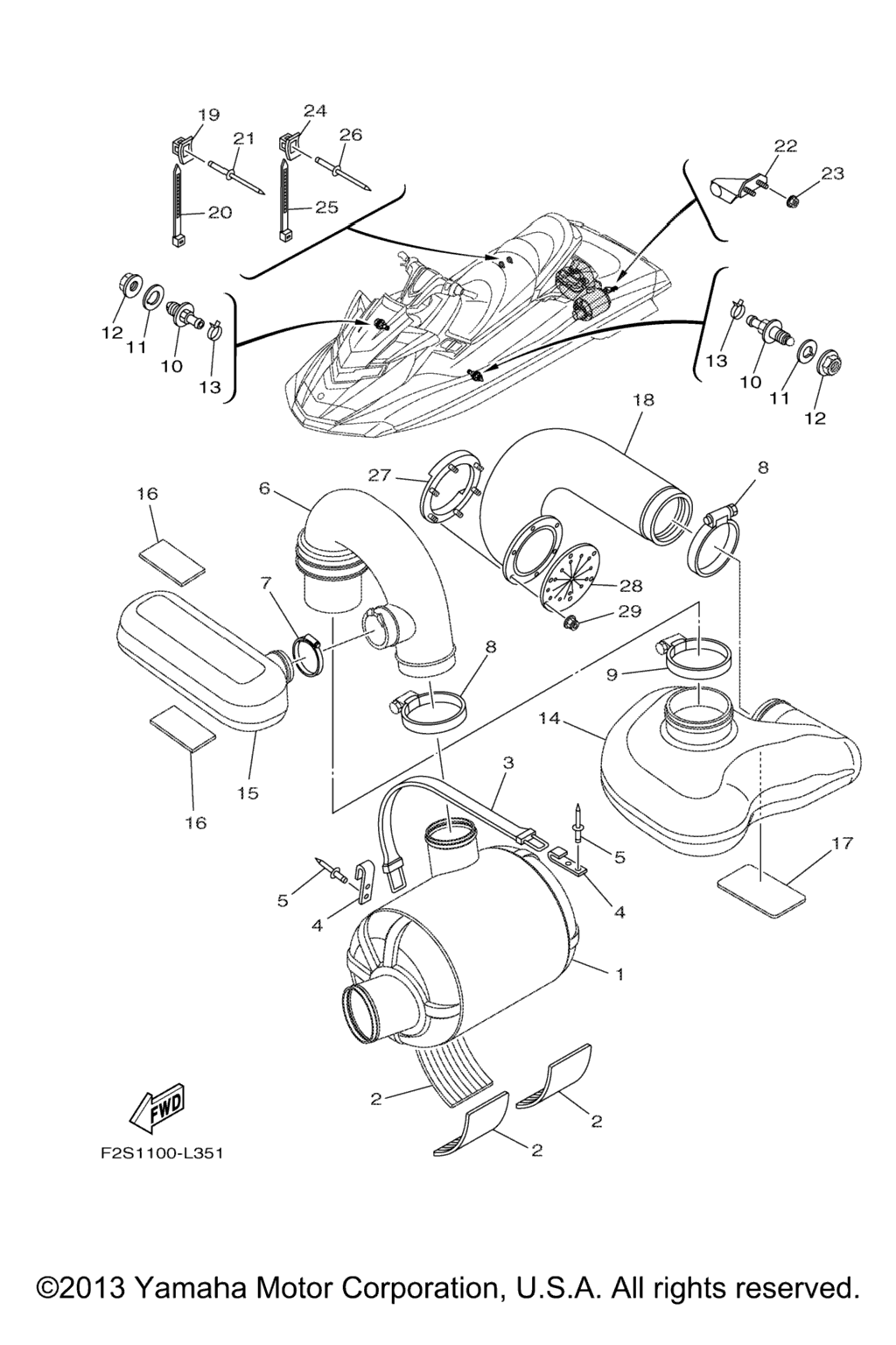 Схема узла Выхлопные Трубы 3