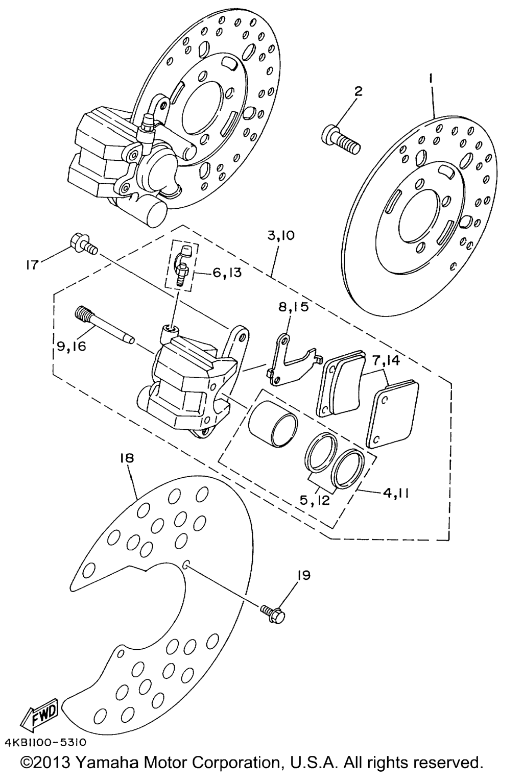 Схема узла Передний Тормоз