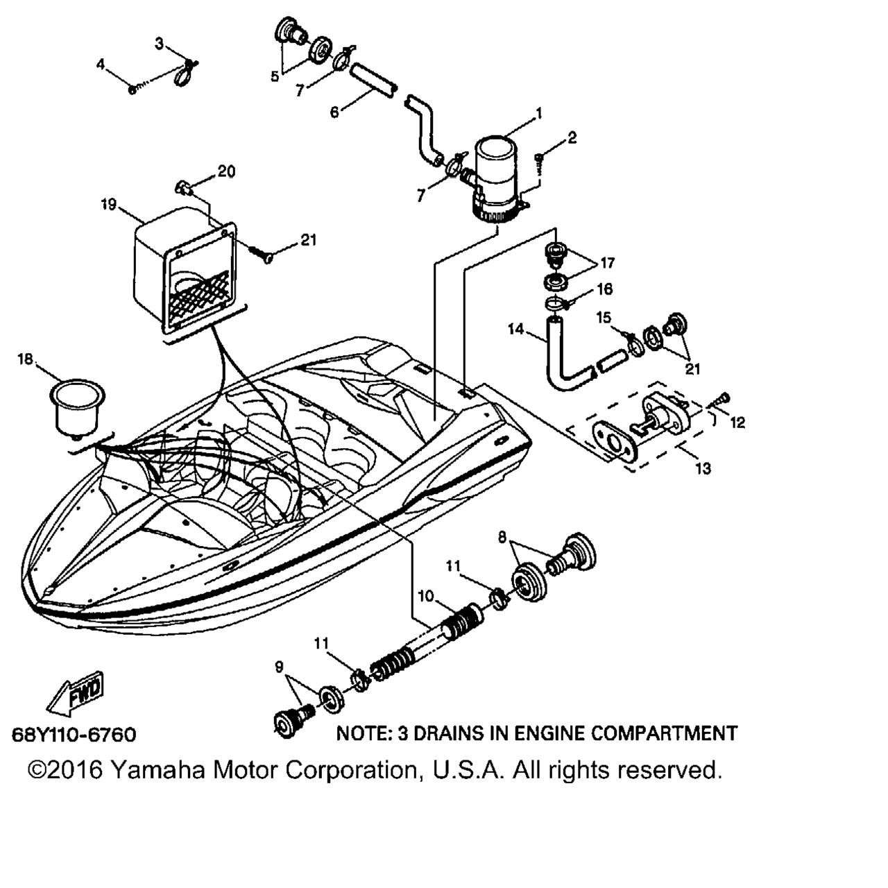 Схема узла Дренажные Fitting\'и Для Палубы