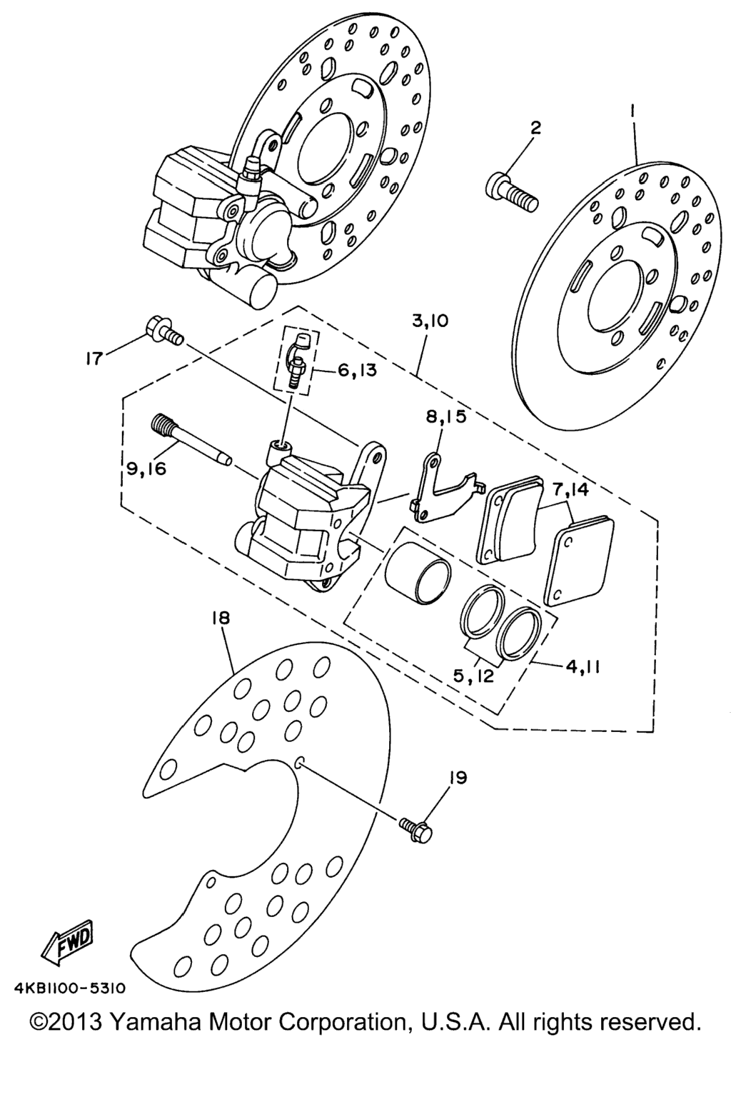 Схема узла Передний Тормозной Суппорт