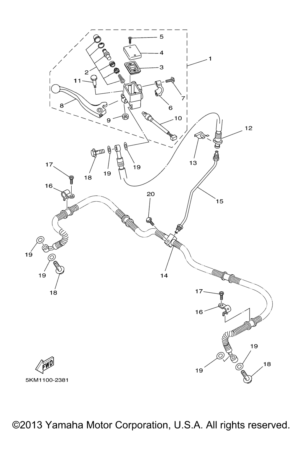 Схема узла Передний Главный Цилиндр