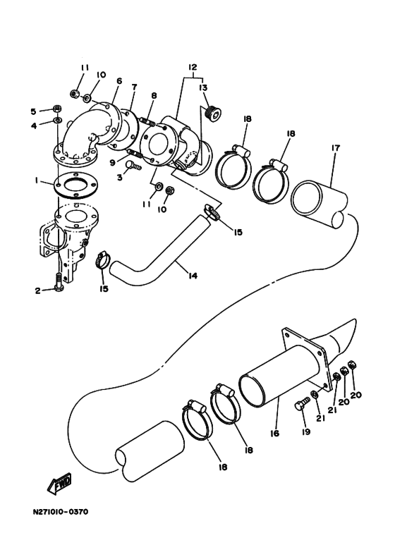 Схема узла Система Выпуска (ｷﾞｿｳ) Для Yamaha Md202Kuh