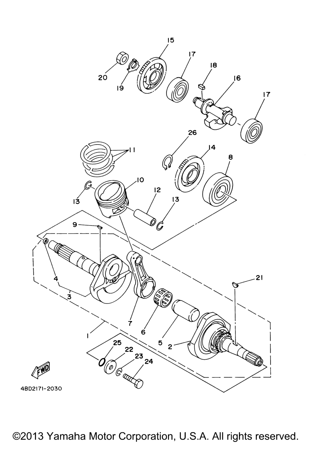 Схема узла Коленчатый Вал Поршень