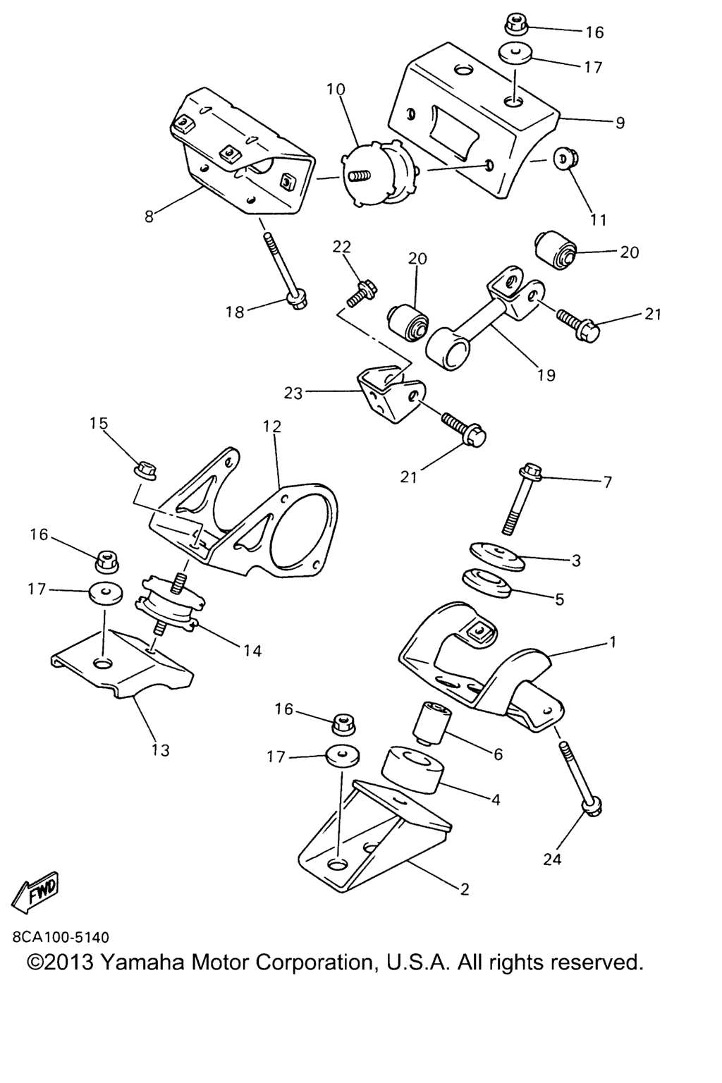 Схема узла Крепление Двигателя