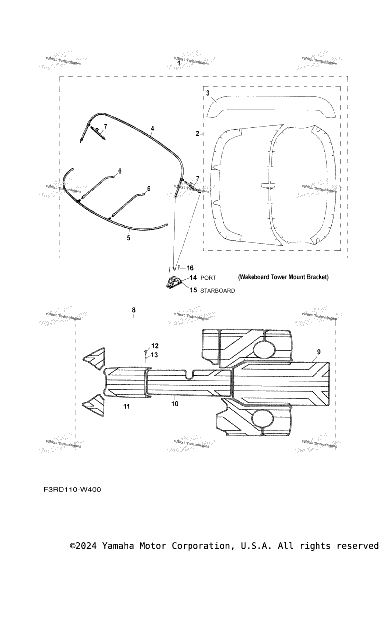 Схема узла Бимини Топы / Коврики
