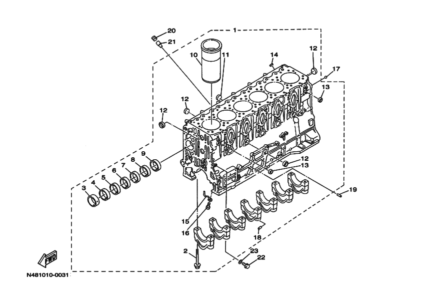 Схема узла Block Cylinder Для Yamaha Md1051Kuh
