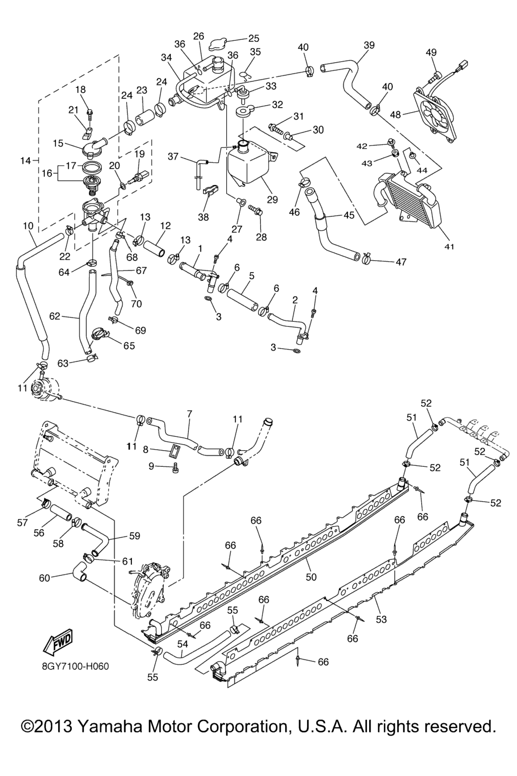 Схема узла Шланги Радиатора