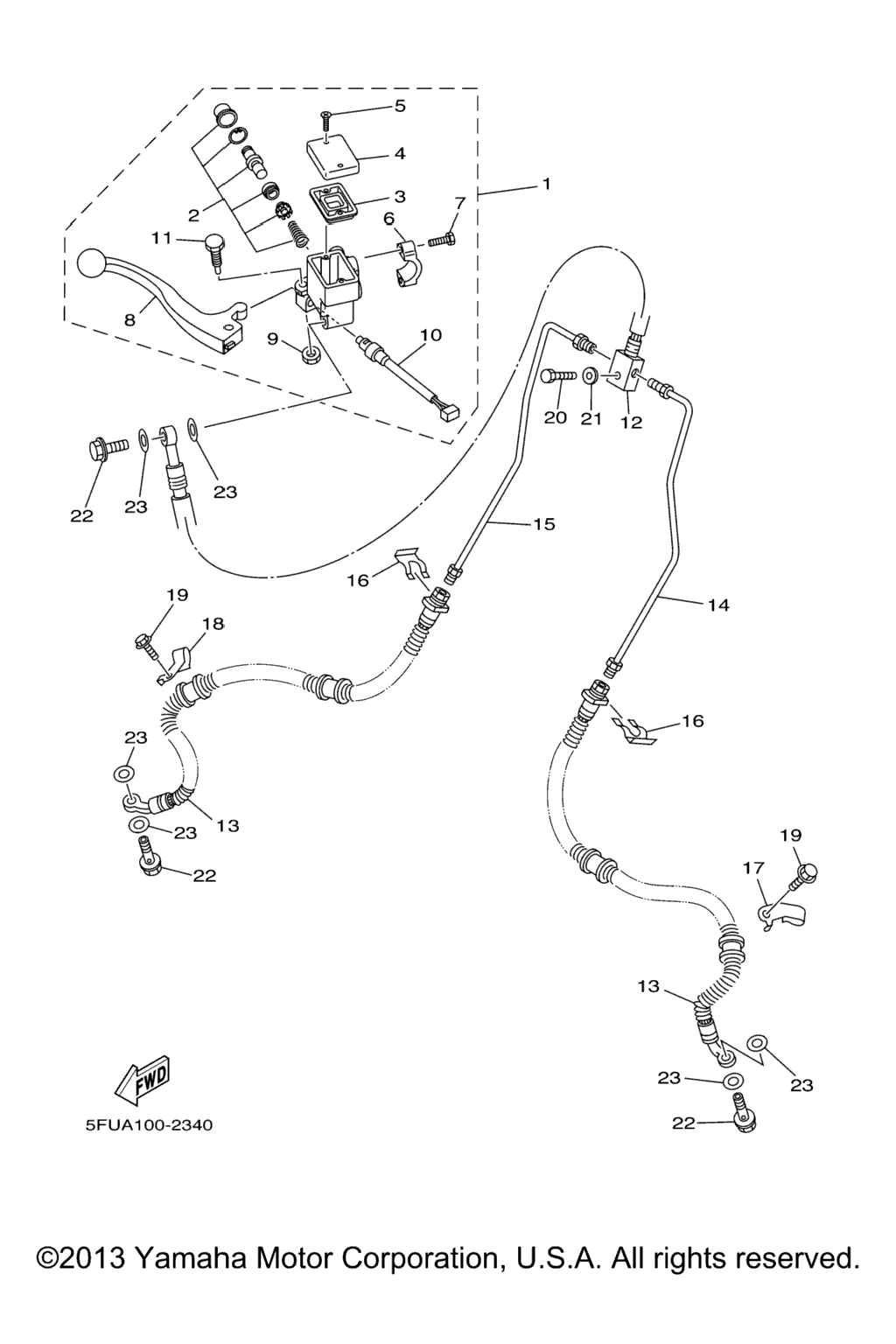 Схема узла Передний Главный Цилиндр