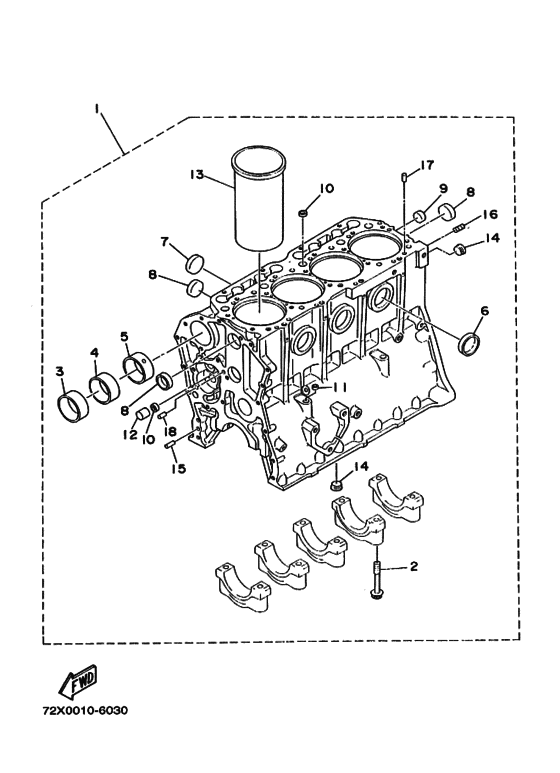 Схема узла Block Cylinder Для Yamaha Md385Kuh